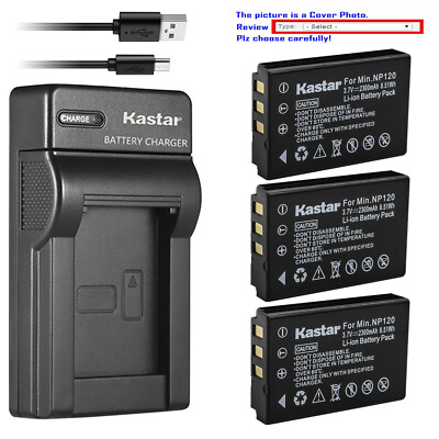 Kastar Battery Slim USB Charger for ZOOM BT-03 BT-03B & ZOOM Q8 Recorder Camera