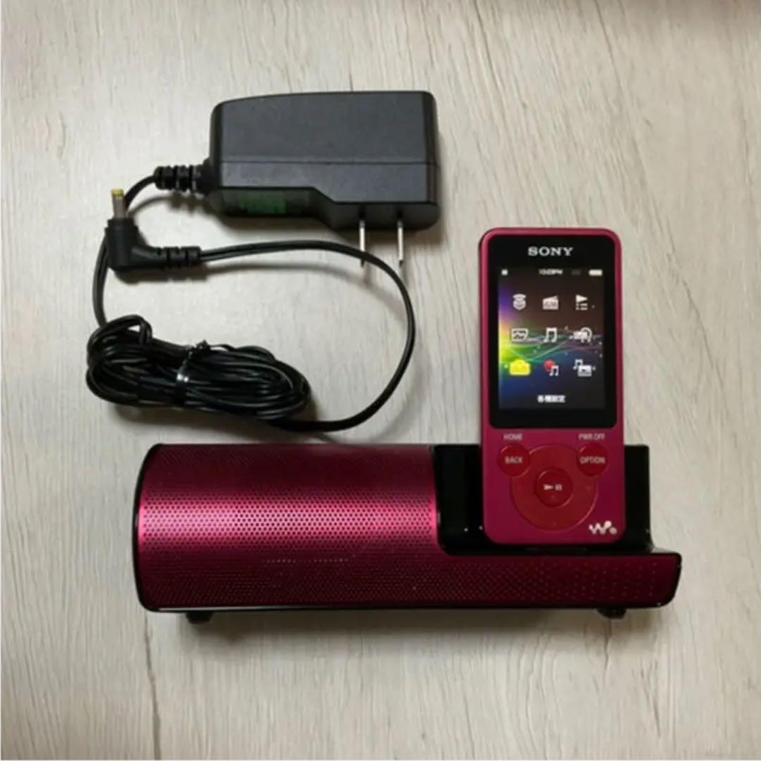 SONY Walkman NW-E083K (Red) - 4GB MP3 Player Speaker Dock 