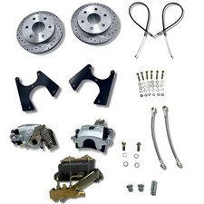 73-87 C10 Rear Disc Brake Kit 6 Lug Drilled & Slotted w/ e-brake & Master PV4