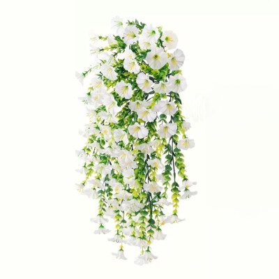 4PCS Artificial Morning Glory Vines UV Resistant Hanging Flowers Outdoor Decor