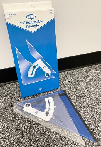 ALVIN 110C Tru-Angle, Adjustable Triangle w/Inking Edge Aluminum NEW - 10 Inches - Picture 4 of 6