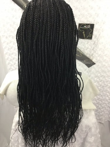 Hand Made Cornrow Braided Wig 13x4 Frontal 22” Color 1B Very Lightweight(Wig Cap - Bild 7 von 12