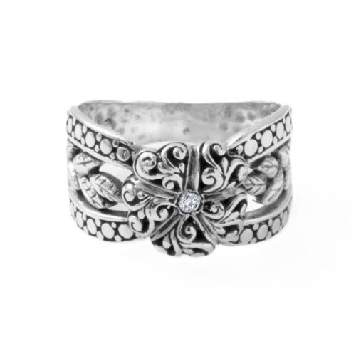 Sarda Sterling Silver & Diamond "Seasons Change" Ring Size 9