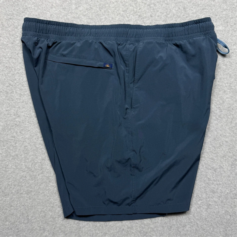 Pantalones Cortos de Natación Faherty Para Hombre Extra Grandes Azul Forrado Shorelite Bolsillos con Cremallera 7" XL * Foto 4 de 4