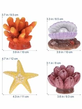 UEETEK 4 Pack Artificial Coral Plant Seastar Shell Decor Aquarium Reef 