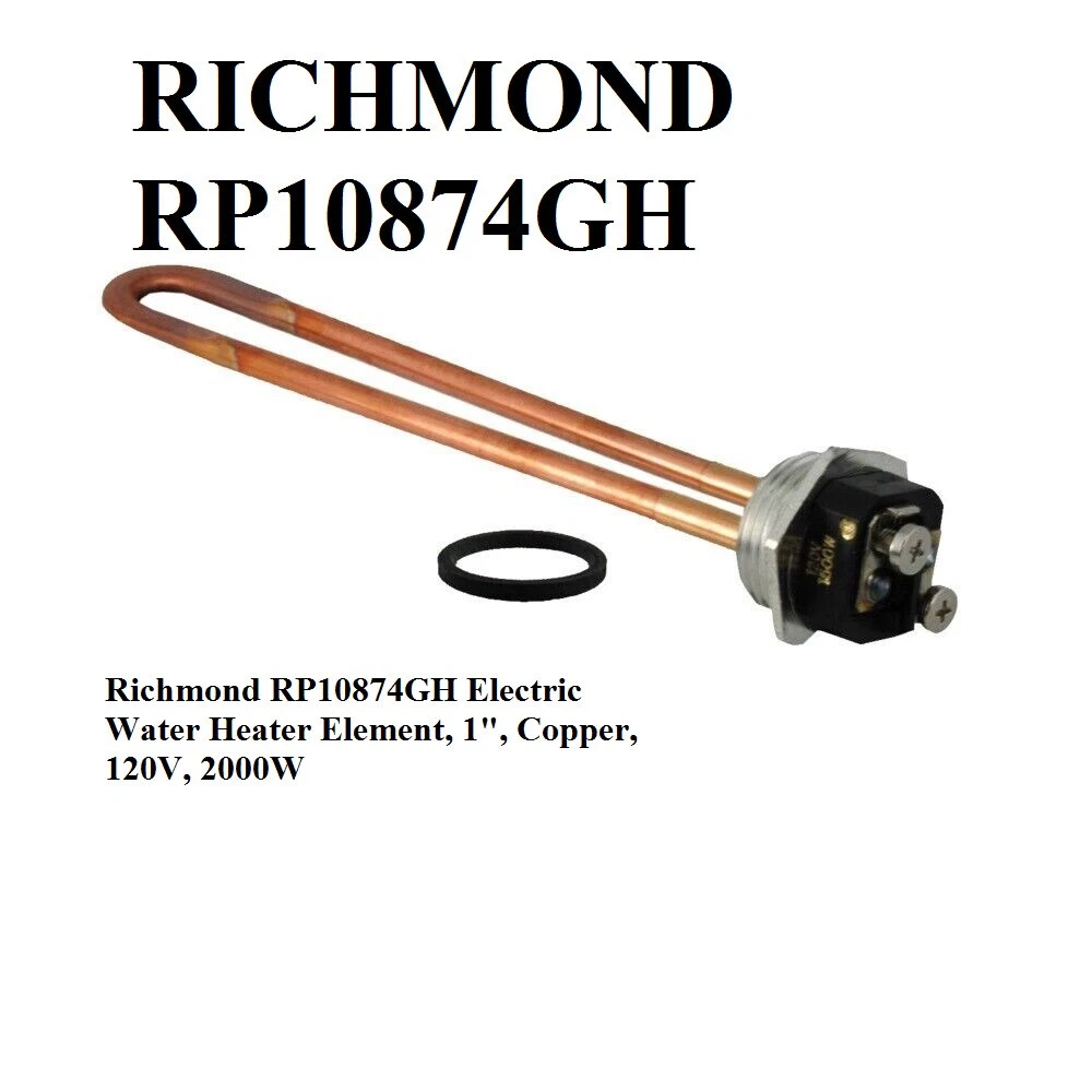 RHEEM RICHMOND RP10874GH Water Heater Element, 120V, 2000W | eBay