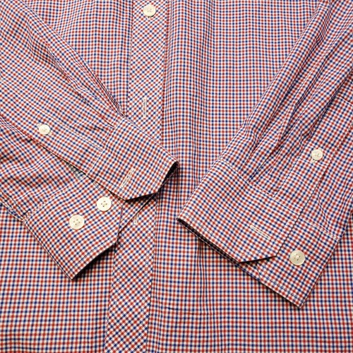 Ben Sherman Mens Shirt Large (Slim) Modern Fit Red Blue Check Micro Gingham - Picture 10 of 14