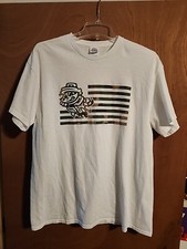 Rocket City Trash Pandas Large Shirt Camo White American Flag Baseball Milb EUC