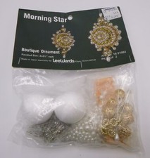 LeeWards MORNING STAR Gold Boutique Sequin Bead Christmas Ornament Kit Vintage