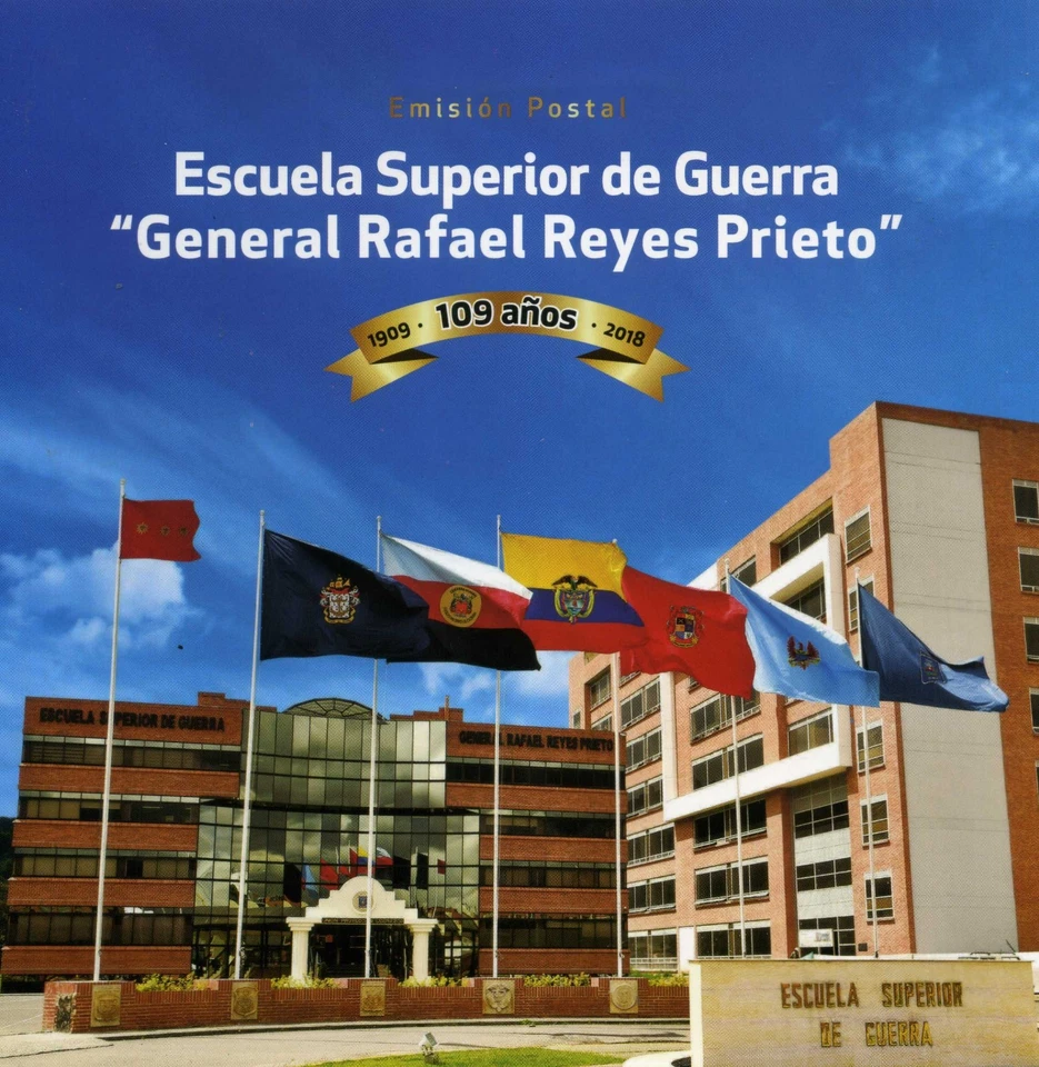 ESCUELA SUPERIOR DE GUERRA,  GEN,RAFAEL REYES P ''carpeta''  -COVER F.D.C.  2018 - Image 2 of 4