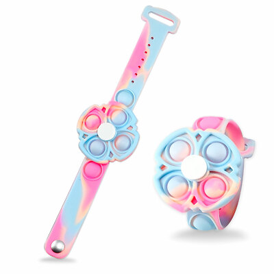 Fidget Pop It Spinner Kid Wrist band Silicone Toy Sensory Bubble