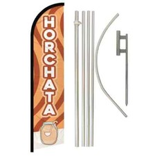 Horchata Kit Bandiera e Palo Pubblicitario Curva Completa Senza Vento Curva