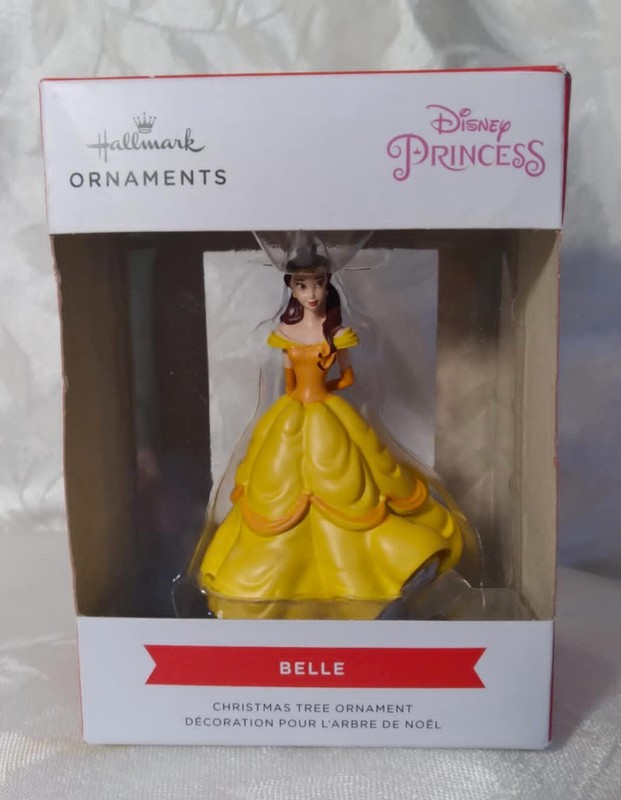 VTG "HALLMARK ORNAMENTS" "BELLE""DISNEY PRINCESS"CHRISTMAS ORNAMENT.BOX.EXC.COND