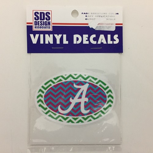 Alabama Crimson Tide Set Of 4 Vinyl Decal 3" Alabama Script A Chevron Polka Dot - Picture 6 of 9