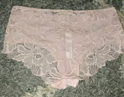 Adore Me/VS Floral Velvet Lace Hiphugger Panty NEW Medium Pink