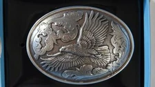 Nocona M&F Western Oval Large Eagle Belt Buckle Silver tone 37044