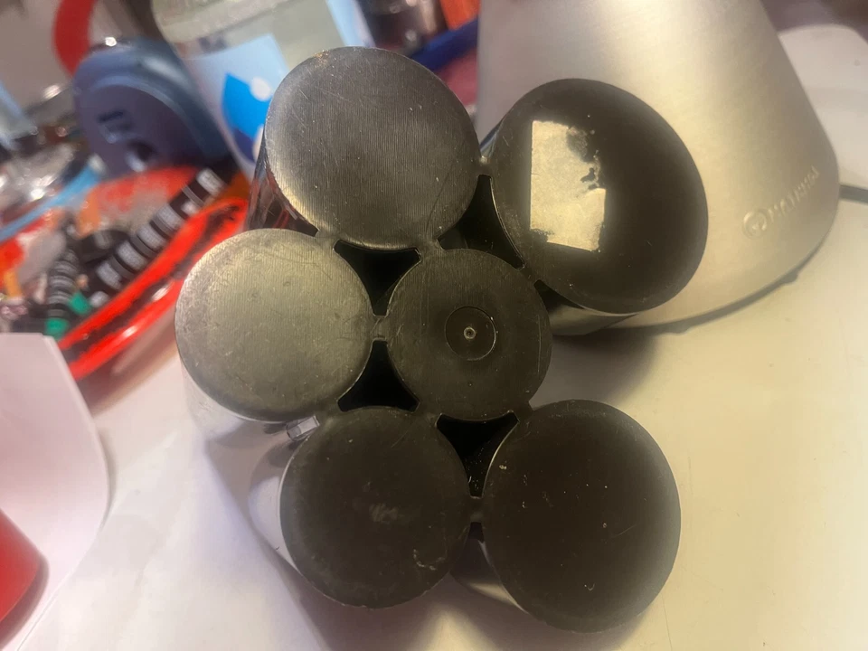 1970er Stiftehalter Utensilo schwarz Plastik Schreibtisch Ablagefäche - Bild 2 von 2