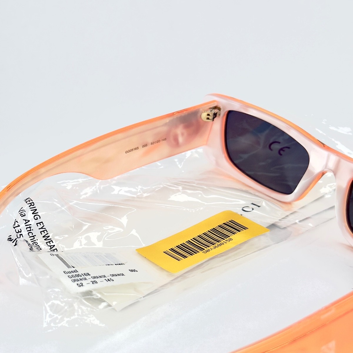 GUCCI GG0516S 0516 Fluorescent Neon Orange Pearl Geometric