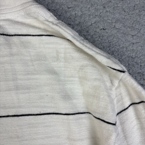 AMERICAN EAGLE OUTFITTERS MEN’S SWEATER M WHITE STRIPES LONG SLEEVE VINTAGE FIT - Picture 4 of 13