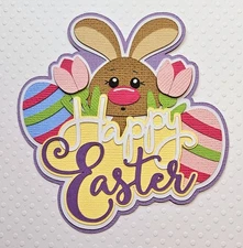 Happy Easter Title. Scrapbook, Card Making Paper Piecing