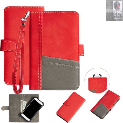 Schutzhülle für nubia Red Magic 8 Pro Global rot + grau Wallet Case Bookstyle 