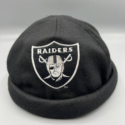 Vintage Cuffed Las Vegas Raiders S/M 7 1/4 - 7 3/8 AJD Fitted Beanie Hat Docker