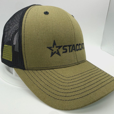 Staccato Adjustable Trucker Hat - Nine Line Apparel Snapback OD Green and Black