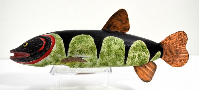 Vintage MANNY ERICKSON FOLK ART PERCH DECOY 9-1/4" Ice Fishing Spearing Lure 