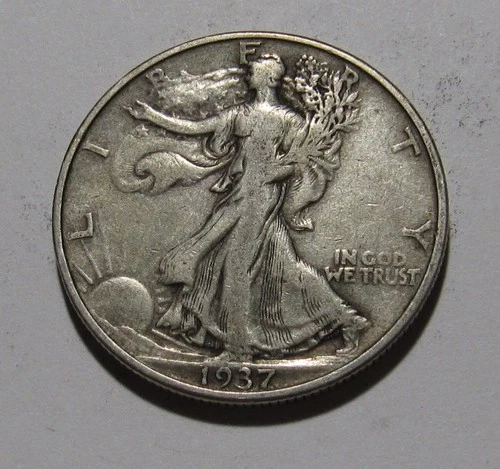 Photo of a 1937-P Walking Liberty Half Dollar from an eBay listing that sold on Jul 19, 2026