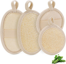 2PCS Natural Loofah Sponge Exfoliating Body Scrubber Shower Facial Scrubber