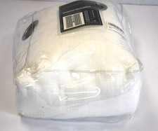 JINCHAN Linen Look Living Room Curtain 96" x 52" Light Filter Window Panel White