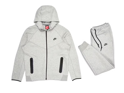 Nike Tech Fleece Full-Zip Hoodie & Joggers Set Grey Medium Same Day Ship 