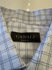NWOT SUPERB CANALI MEN DRESS SHIRT SIZE 17/34/ MADE IN ITALY IN MINT CONDITION