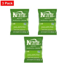 Kettle Brand Potato Chips, Jalapeno Kettle Chips, Snack Bag, 1.5 Oz - 3 Pack