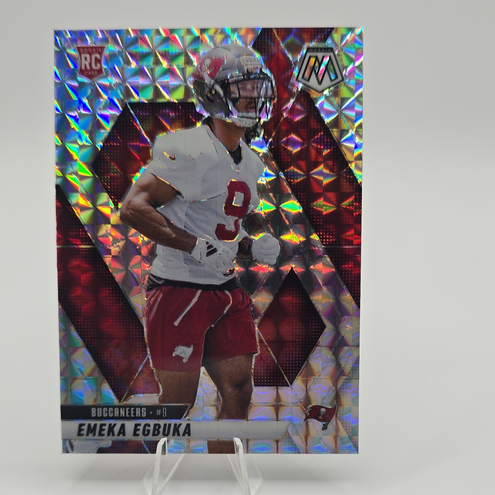 2025 Mosaic Red Camo Mosaic Emeka Egbuka #376 RC Color Match Buccaneers