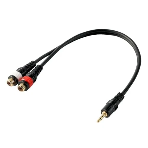 3.5mm Male to 2RCA Female Adapter Cable, Stereo Audio Y Splitter Cable, 1/8 - Image 2 of 4