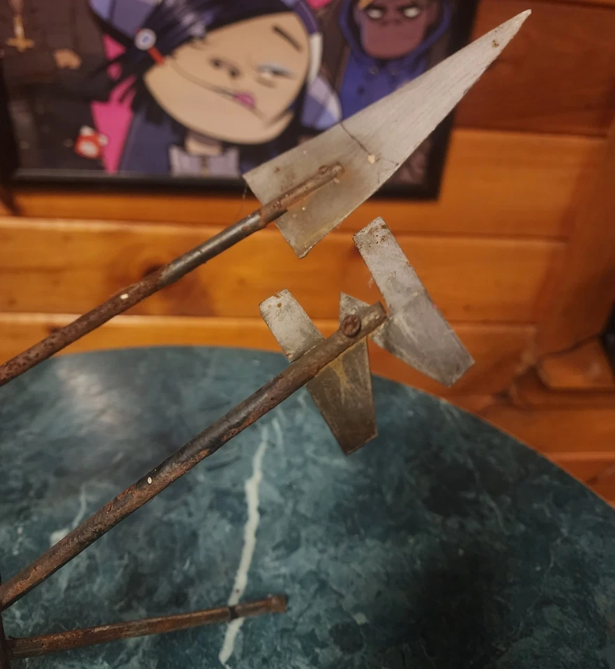 Antigua veleta c. 1930s-40s acero y aluminio diseño minimalista ver desc. Foto 3 de 4