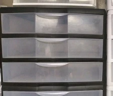 Lot Of 2 Sterilite Wide 3 Drawer Desktop Organizers Black For Office, Craft, Etc