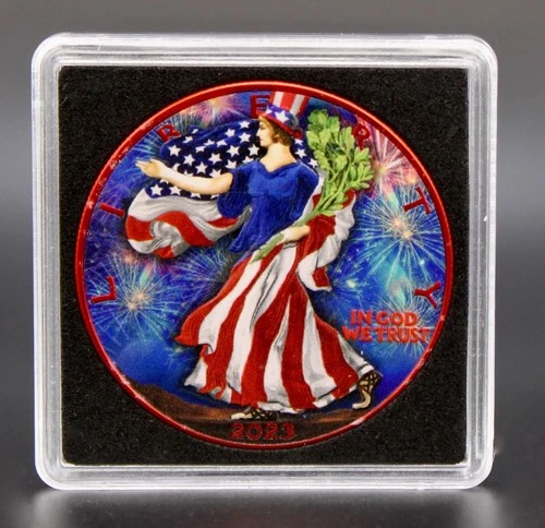 2023 American Silver Eagle - Celebration Red, Colorized 1 Oz .999 Fine Silver