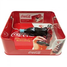 Coca-Cola Napkin Dispenser Tin with Bottle Grip Handle Red