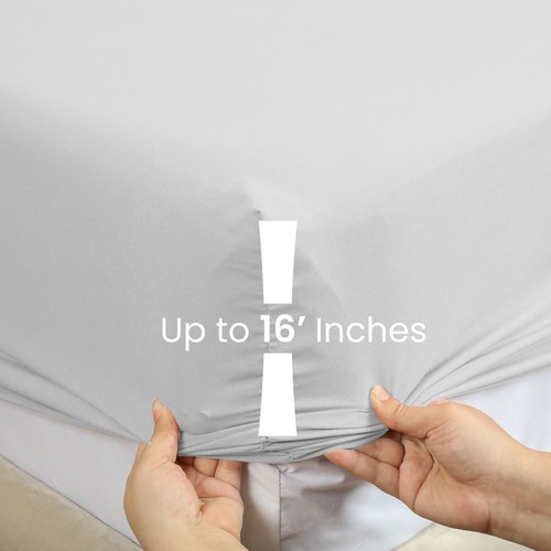 Fitted Sheet Queen Deep Pocket 16" Ultra Soft Breathable Fully Elastic Bed Sheet - Picture 62 of 128