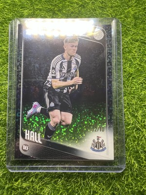 Lewis Hall Green Parallel /10 Topps Champions League Newcastle United Card 02/10