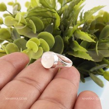 925 Sterling Silver Rainbow Moonstone Stone Statement Solitaire Trendy Wife Ring