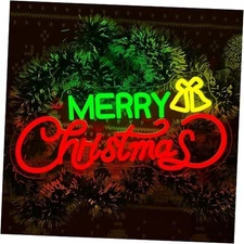 Merry Christmas Bell Neon Signs, Led Neon Lights for Wall Decor, USB Powered 