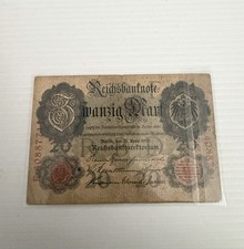 1910 German Empire 20 Mark Reichsbanknote – Pre WWI Paper Money 8771