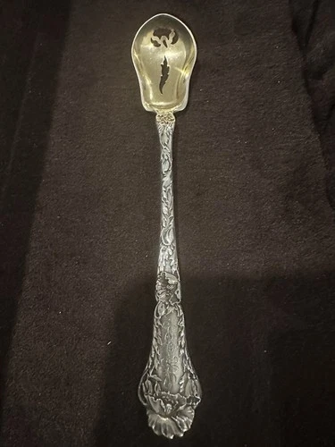 Antique Gorham Poppy Sterling Silver, 925  sugar shell spoon.