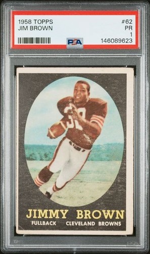 *PSA 1* #62 Jim Brown Cleveland Browns [Rookie] Vintage 1958 Topps Football Card