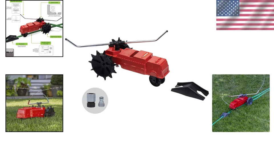 Riego exterior sin esfuerzo: aspersor de césped con gran cobertura y conexión rápida Foto 2 de 4