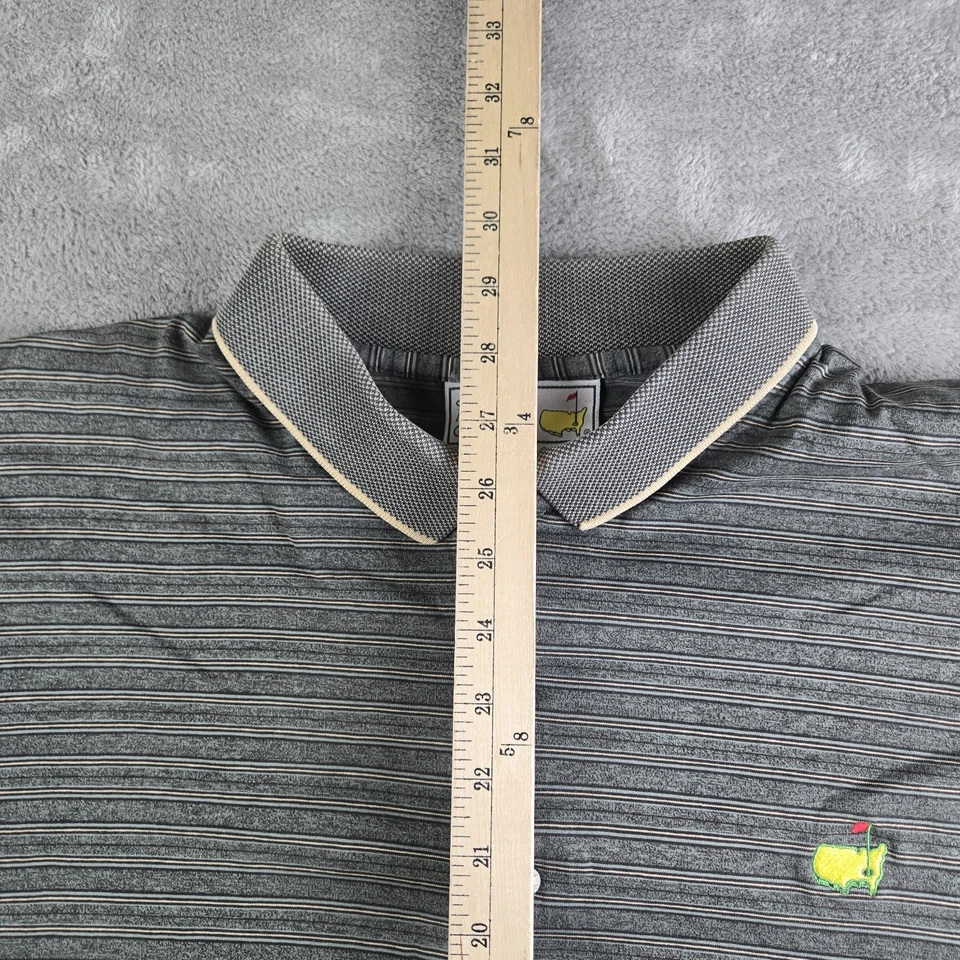Camisa Polo Vintage Masters Augusta National Golf Club XL Gris Rayas Slazenger Foto 4 de 4