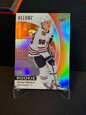 Connor Bedard # Blackhawks # 2023-24 UD Allure Hockey ROOKIE SUNRISE #102